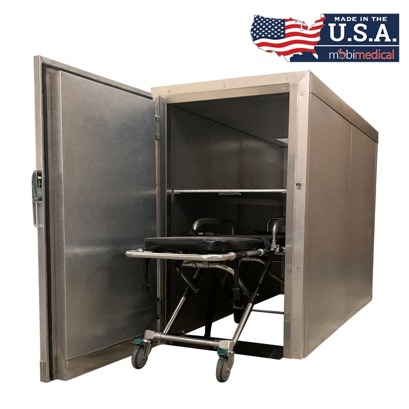 2 Body Roll In Mortuary Cooler w/ one shelf